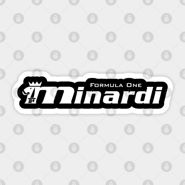 Minardi Formula 1 Team logo - white print Sticker by retropetrol